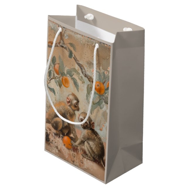 Affen - Geschenktasche Kleine Geschenktüte (Rückseite Schrägansicht)