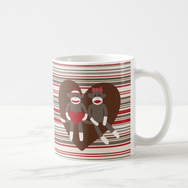 Affen in der Liebe Valentinstag Herzgeschenke Kaffeetasse (Rechts)