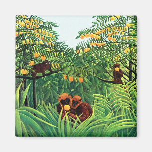 "Affen in der orange Waldung" durch Henri Rousseau Magnet