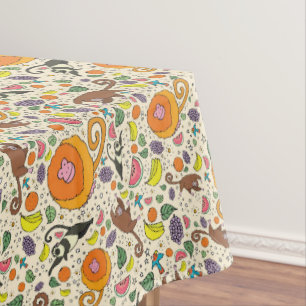 Affen in Gelb Tischdecke