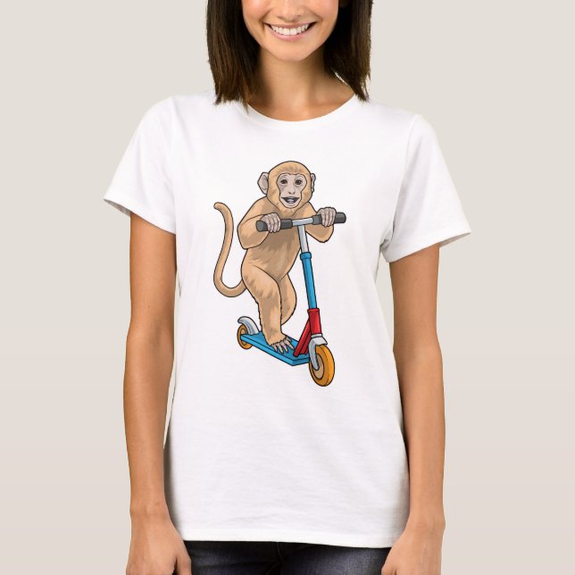 Affen-Kick-Scooter T-Shirt (Vorderseite)