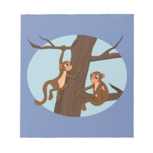 Affen klettern auf den Baum Notizblock
