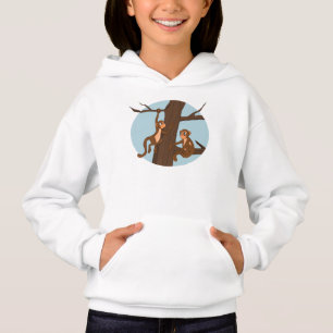 Affen klettern auf den Cartoon Hoodie