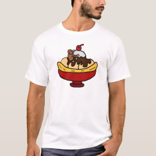 Affen-kletternder Banana- splitnachtisch T-Shirt