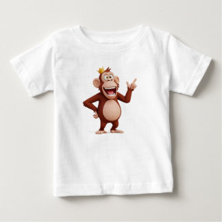 Affen-König-Charakter zeigt nach oben Baby T-shirt