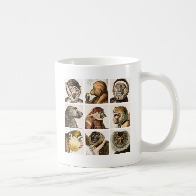Affen-Kopf-COLLAGE - Tasse (Rechts)