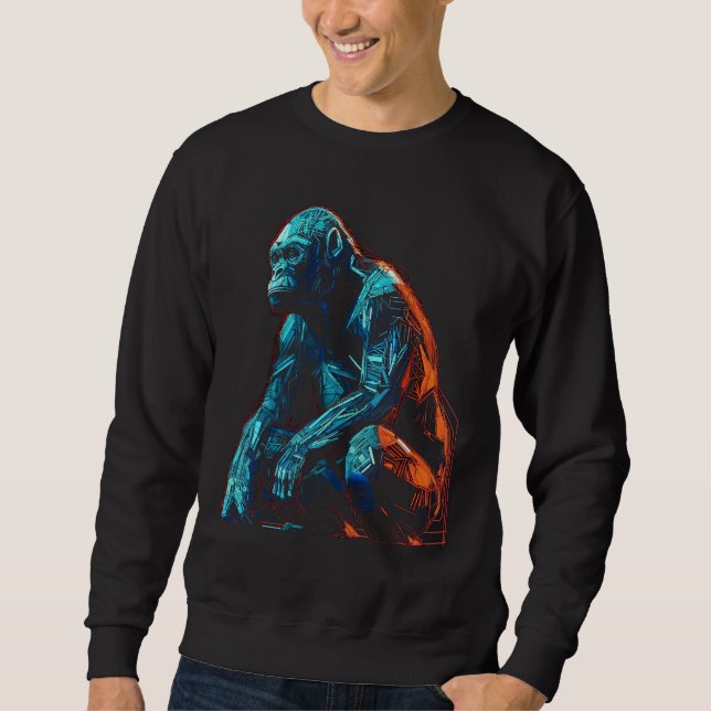 Affen-Kunstwerk - Tierkunst Zoo Gorilla Sweatshirt (Vorderseite)