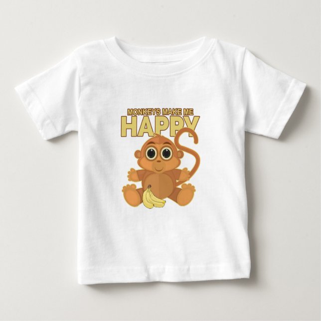 Affen machen mich glücklich baby t-shirt (Vorderseite)