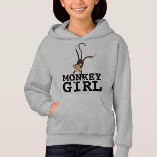 AFFEN-MÄDCHEN LUSTIGE MÄDCHEN KINDER T-SHIRT HOODIE