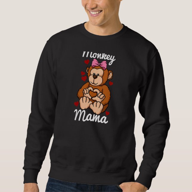 Affen Mama Finger Herz Affe Tier mit Sweatshirt (Vorderseite)