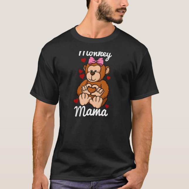 Affen Mama Finger Herz Affe Tier mit T-Shirt (Vorderseite)