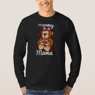 Affen Mama Finger Herz Affe Tier mit T-Shirt