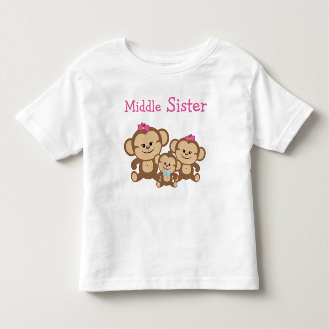 Affen Mittlere Schwester Kleinkind T-shirt (Vorderseite)