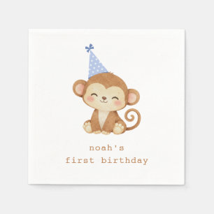 Affen-Papier-Servietten zum 1. Geburtstag Serviette