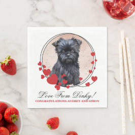Affen Pinscher Red Heart Wedding Dog Foto Serviette