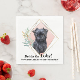 Affen Pinscher Wedding Napkin mit Foto für Haustie Serviette