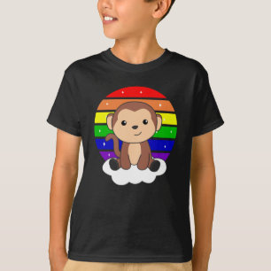 Affen-Regenbogenwolke-Niedliche Tiere für Kleinkin T-Shirt