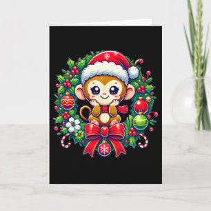 Affen-Santa-Hut Weihnachten Xmas Karte