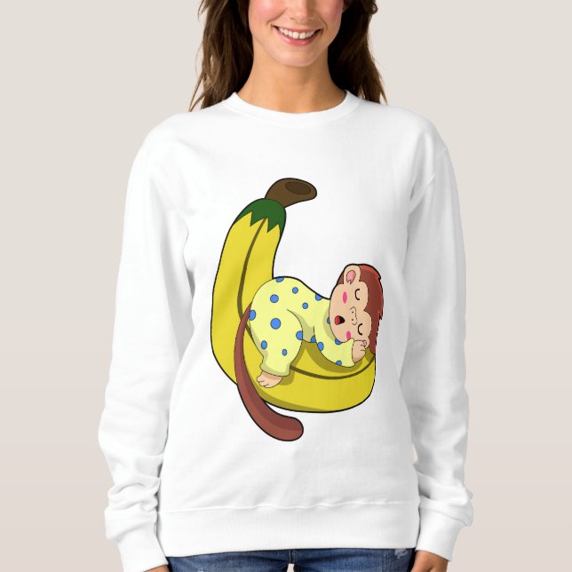 Affen schlafen in Pajamas Sweatshirt (Vorderseite)