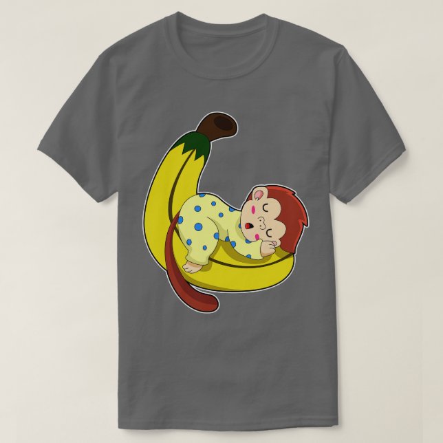 Affen schlafen in Pajamas T-Shirt (Design vorne)