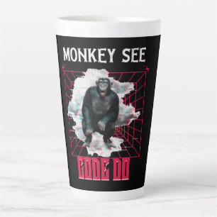 Affen sehen Code, machen Web-Entwickler Humor Milchtasse
