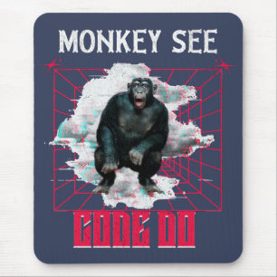 Affen sehen Code, machen Web-Entwickler Humor Mousepad