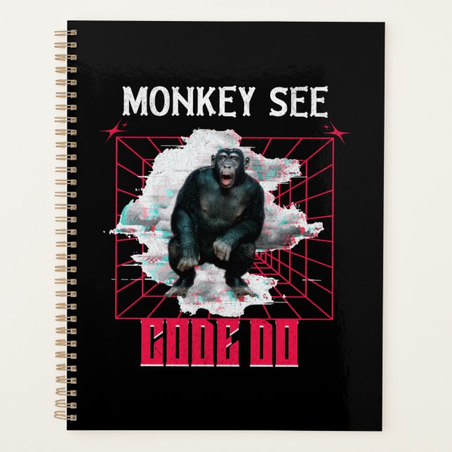 Affen sehen Code, machen Web-Entwickler Humor Planer (Vorderseite)