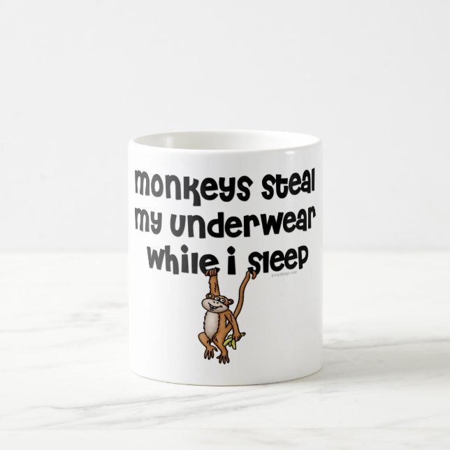 Affen stehlen meine Unterwäsche! Kaffeetasse (Mittel)