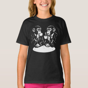 Affen trinken Kaffee im Café T-Shirt