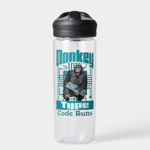 Affen-Typ, Code läuft lustig Full-Stack-Entwickler Trinkflasche