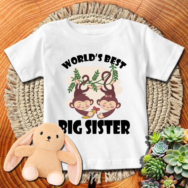 Affen über die beste große Schwester der Weinwelt Baby T-shirt (Von Creator hochgeladen)