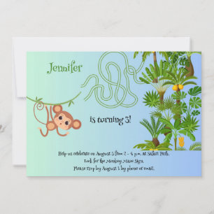 Affen und Bananen feiern Geburtstagseinladungen Einladung