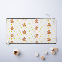 Affen und Bananen-Muster weiß