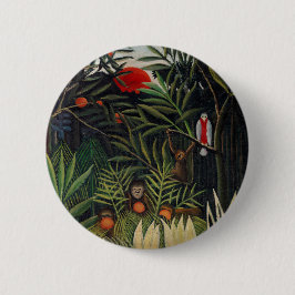 Affen und Parrot von Henri Rousseau Button