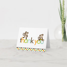 Affen und Polka Dots Vielen Dank Anmerkungen Dankeskarte