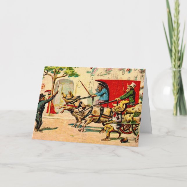 Affen und Schweinekarte Karte (Vorderseite)