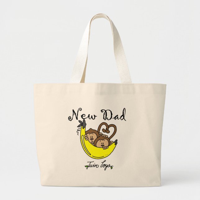 Affen Vater von Twin Boys Tshirts and Gifts Jumbo Stoffbeutel (Vorne)