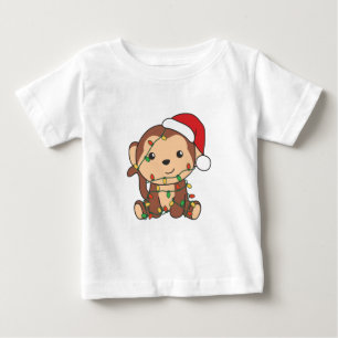 Affen Weihnachten Wintertiere Affen Baby T-shirt