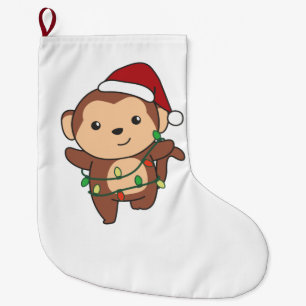 Affen Weihnachten Wintertiere Affen Großer Weihnachtsstrumpf