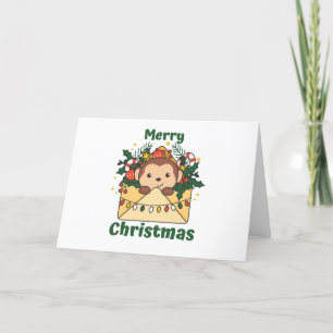 Affen Weihnachtsbrief Wintertiere Affen Feiertagskarte