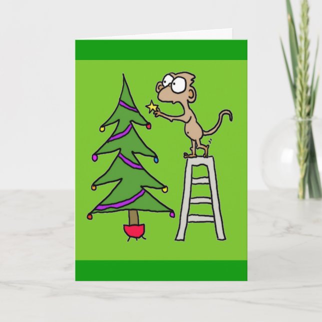 Affen-Weihnachtskarte Feiertagskarte (Vorderseite)