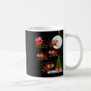 Affen-Weihnachtsmann-Schlitten fliegend lustiger m Kaffeetasse