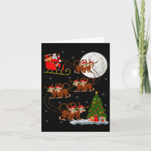 Affen-Weihnachtsmann-Schlitten-Flug Lustige Magisc Karte