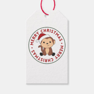 Affen Weihnachtsschnee Wintertiere Affen Geschenkanhänger