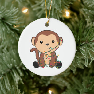 Affen Weihnachtsschnee Wintertiere Affen Keramik Ornament