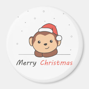 Affen Weihnachtsschnee Wintertiere Affen Magnet