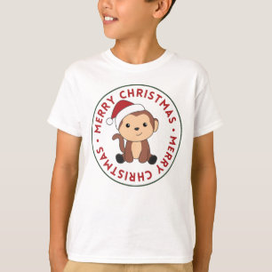 Affen Weihnachtsschnee Wintertiere Affen T-Shirt