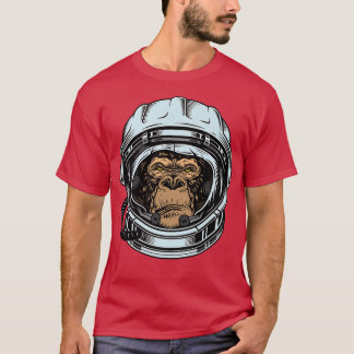 Affen zusammen stark zum Mond Retro Astronaut S T-Shirt