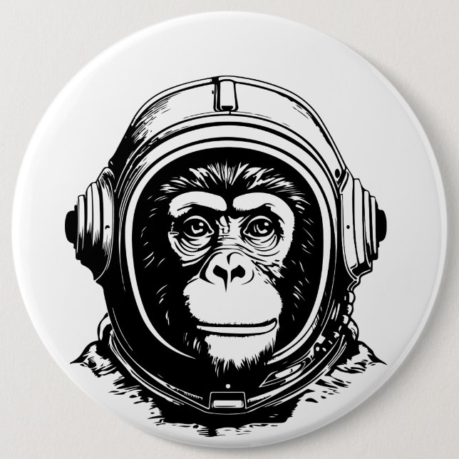 Affenastronaut Button (Vorderseite)