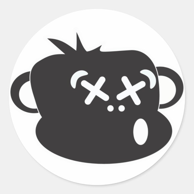 Affenaufkleber Runder Aufkleber (Vorderseite)